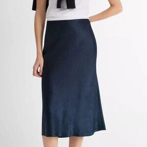 Vince Satin Slip Skirt Navy Blue XL